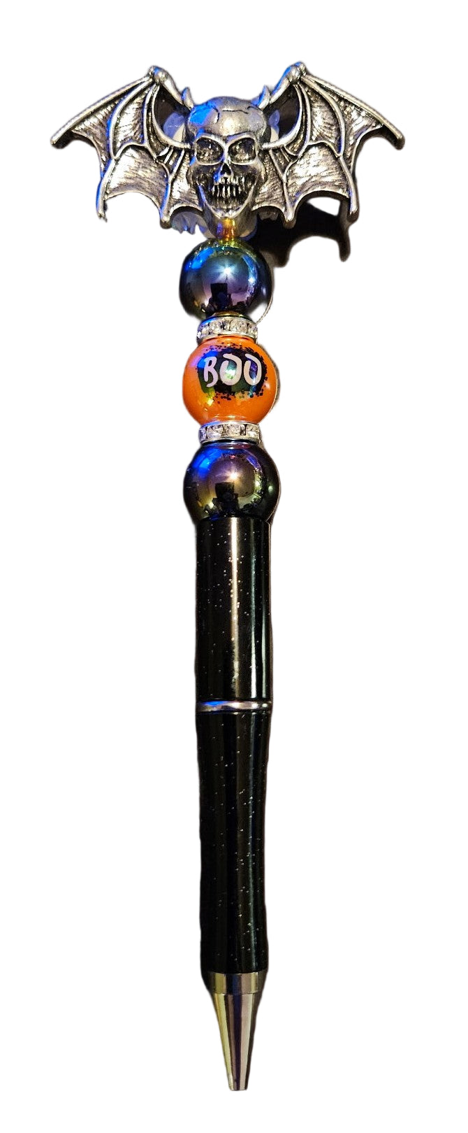 Decorative pen with bat and skull design 